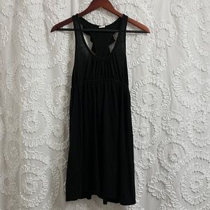 Black Cotton Racer Back Sun Dress